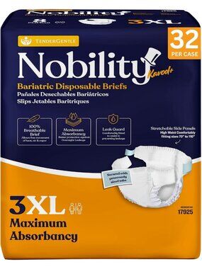 3XL Bariatric Disposable Adult Diapers - 32 Pack, Max Absorbency, Stretchable